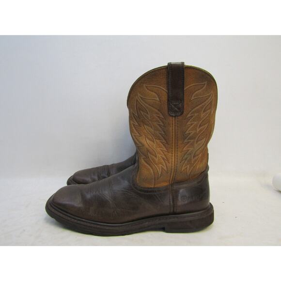 Ariat Mens Size 10.5 D Two Toned Brown Leather Cowboy Western Work Boots main image 6